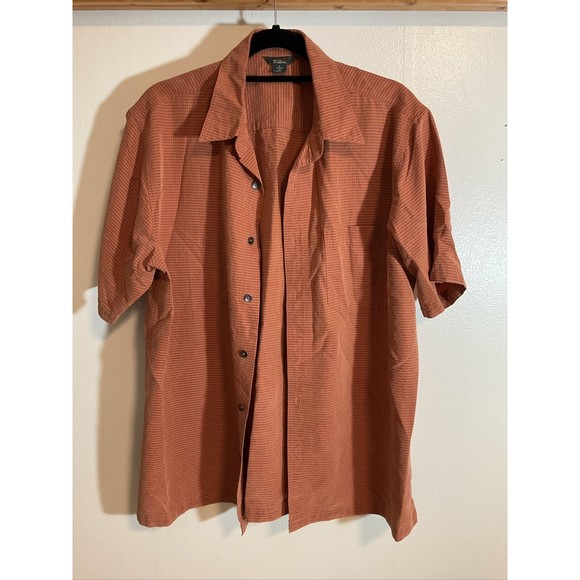 Royal Robbin’s Men’s M Button Short Sleeve Shirt Orange Fashion Logo - Picture 1 of 8